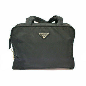 Prada Zipper Crochette Cadena Triangle Logo Black